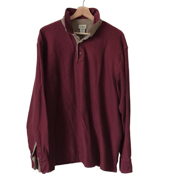 LL Bean Men's Cotton Red Button Down Shirt Collar Flannel Field Outdoor Barn XL - Picture 1 of 5